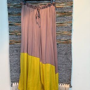 Free People Maxi Skirt in Yellow and Tan